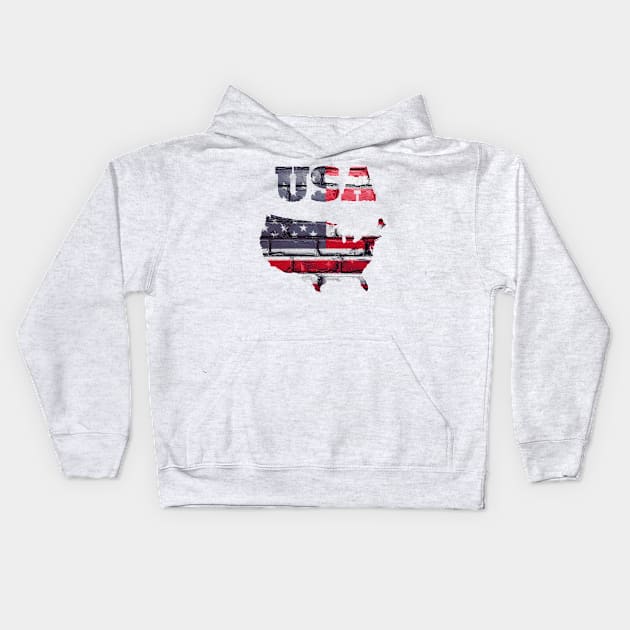 United state of America map Kids Hoodie by maro_00